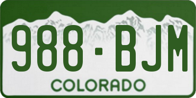 CO license plate 988BJM