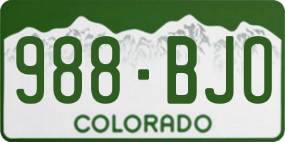 CO license plate 988BJO
