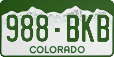 CO license plate 988BKB