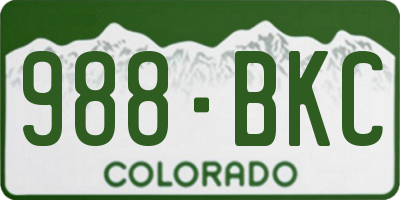 CO license plate 988BKC