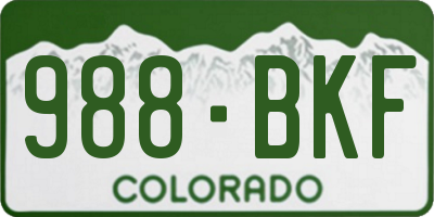 CO license plate 988BKF