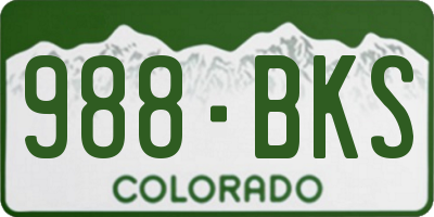 CO license plate 988BKS