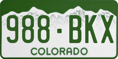 CO license plate 988BKX
