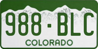 CO license plate 988BLC