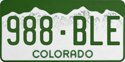 CO license plate 988BLE