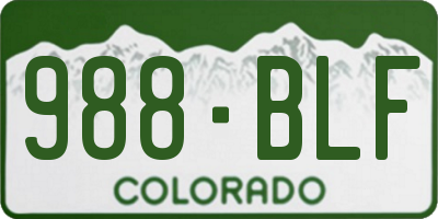 CO license plate 988BLF