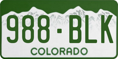 CO license plate 988BLK