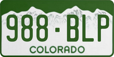 CO license plate 988BLP