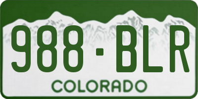 CO license plate 988BLR