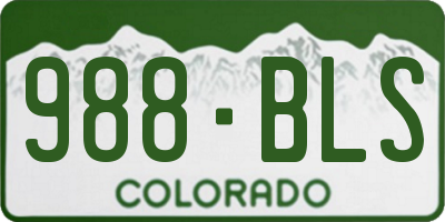 CO license plate 988BLS