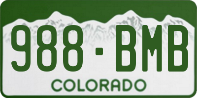 CO license plate 988BMB