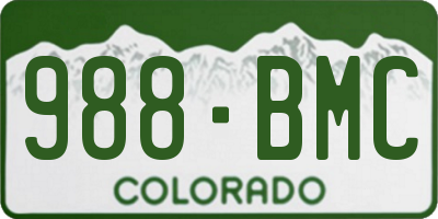 CO license plate 988BMC