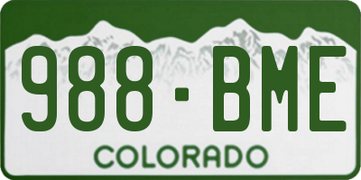 CO license plate 988BME