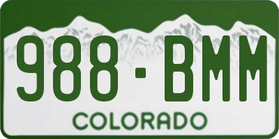 CO license plate 988BMM