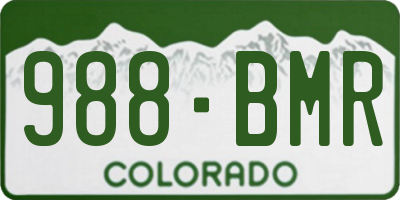 CO license plate 988BMR