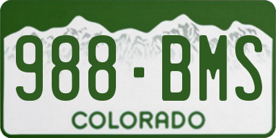 CO license plate 988BMS