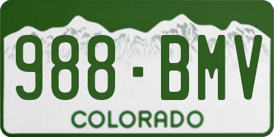 CO license plate 988BMV