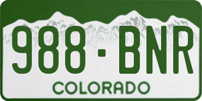 CO license plate 988BNR