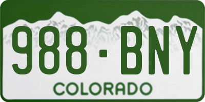 CO license plate 988BNY