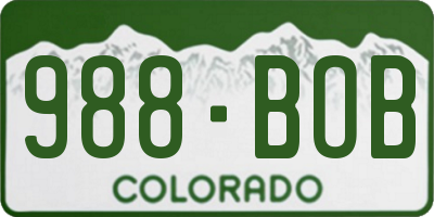 CO license plate 988BOB