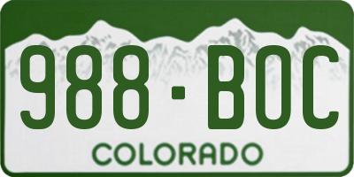 CO license plate 988BOC