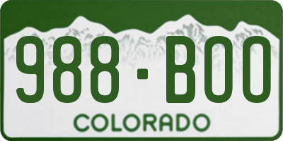 CO license plate 988BOO