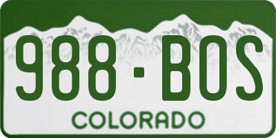CO license plate 988BOS