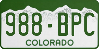 CO license plate 988BPC