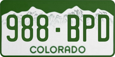 CO license plate 988BPD