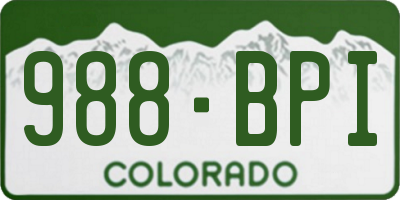 CO license plate 988BPI