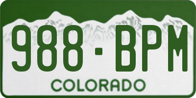 CO license plate 988BPM