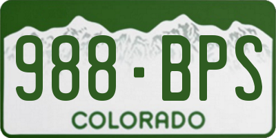 CO license plate 988BPS