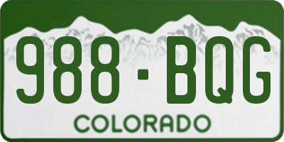 CO license plate 988BQG