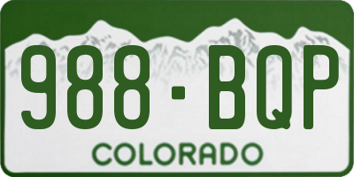 CO license plate 988BQP