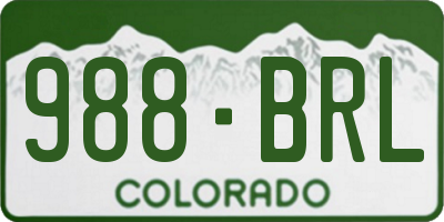 CO license plate 988BRL