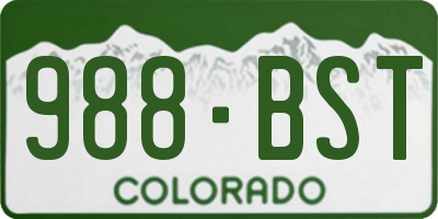 CO license plate 988BST