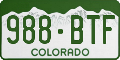 CO license plate 988BTF