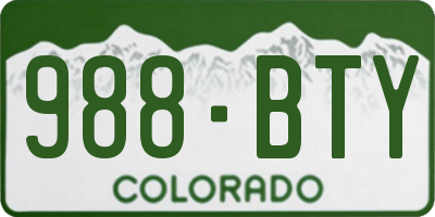 CO license plate 988BTY