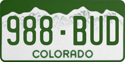CO license plate 988BUD