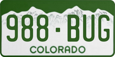 CO license plate 988BUG