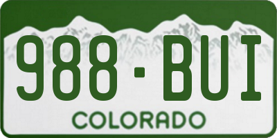CO license plate 988BUI