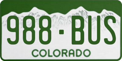 CO license plate 988BUS