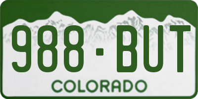 CO license plate 988BUT