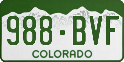 CO license plate 988BVF