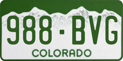CO license plate 988BVG