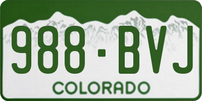 CO license plate 988BVJ