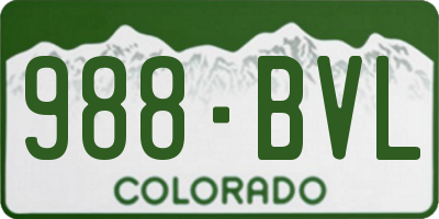 CO license plate 988BVL