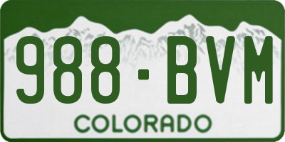 CO license plate 988BVM
