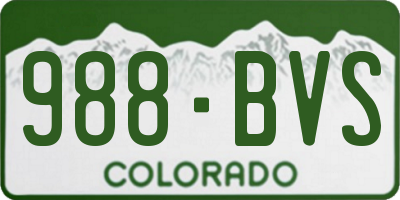 CO license plate 988BVS