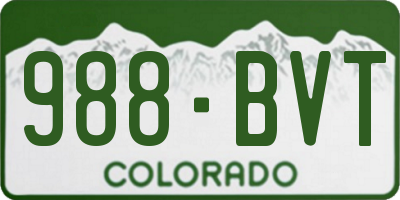 CO license plate 988BVT